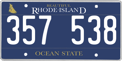 RI license plate 357538