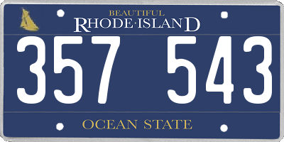 RI license plate 357543