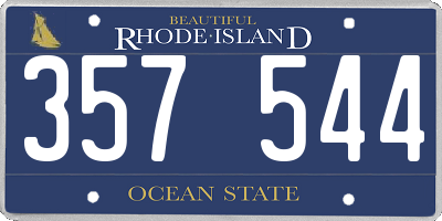 RI license plate 357544