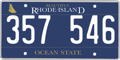 RI license plate 357546