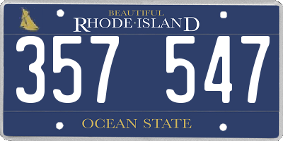 RI license plate 357547