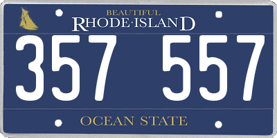 RI license plate 357557
