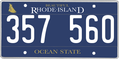 RI license plate 357560