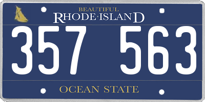 RI license plate 357563