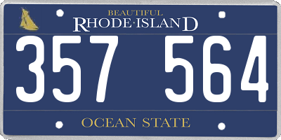 RI license plate 357564