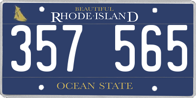RI license plate 357565