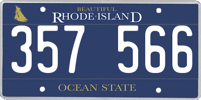 RI license plate 357566