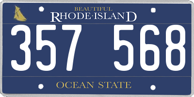 RI license plate 357568