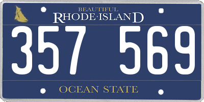RI license plate 357569