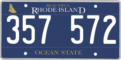 RI license plate 357572