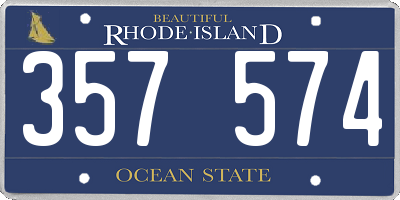 RI license plate 357574
