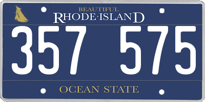 RI license plate 357575