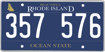 RI license plate 357576
