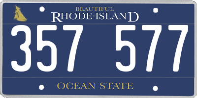 RI license plate 357577