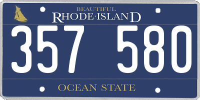 RI license plate 357580