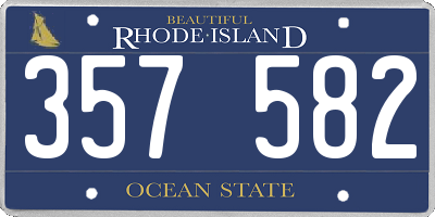 RI license plate 357582