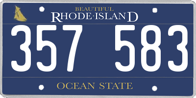 RI license plate 357583