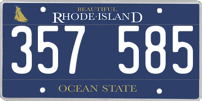 RI license plate 357585