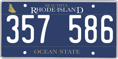 RI license plate 357586