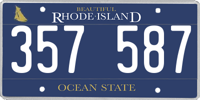 RI license plate 357587