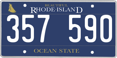 RI license plate 357590