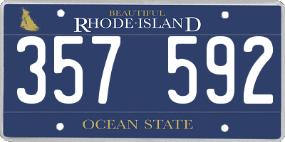 RI license plate 357592