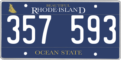 RI license plate 357593