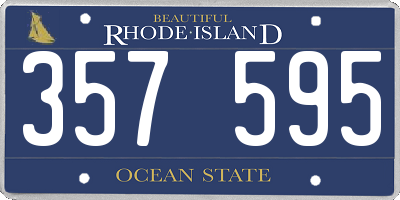 RI license plate 357595