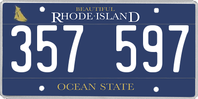 RI license plate 357597