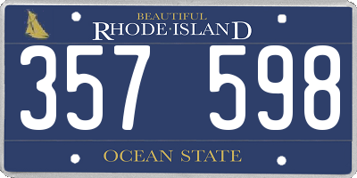 RI license plate 357598