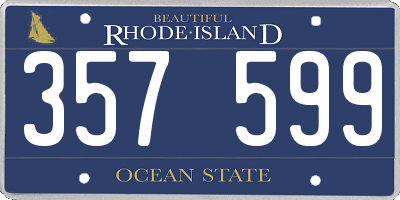 RI license plate 357599
