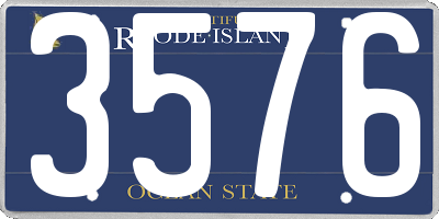 RI license plate 3576