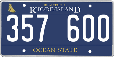 RI license plate 357600