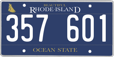 RI license plate 357601