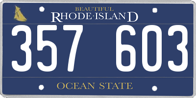 RI license plate 357603