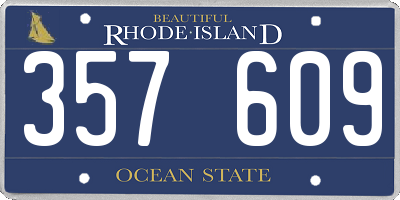 RI license plate 357609