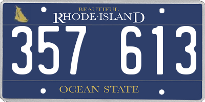 RI license plate 357613