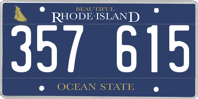 RI license plate 357615
