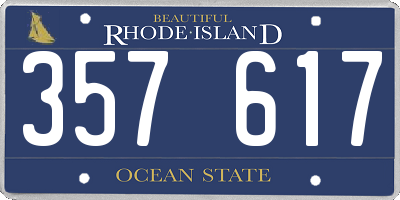 RI license plate 357617