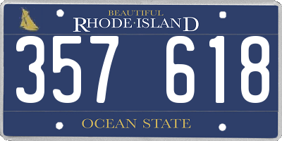 RI license plate 357618