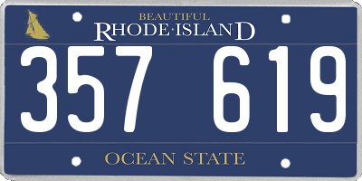 RI license plate 357619