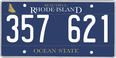 RI license plate 357621