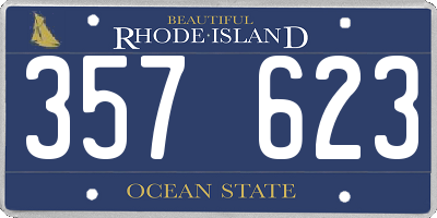 RI license plate 357623