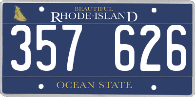 RI license plate 357626