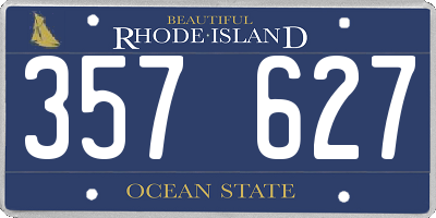 RI license plate 357627