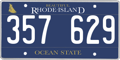 RI license plate 357629