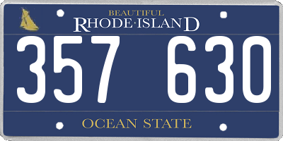 RI license plate 357630