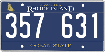 RI license plate 357631