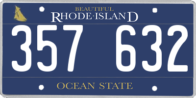 RI license plate 357632