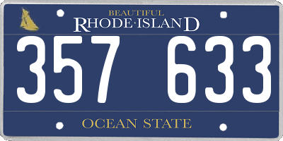 RI license plate 357633